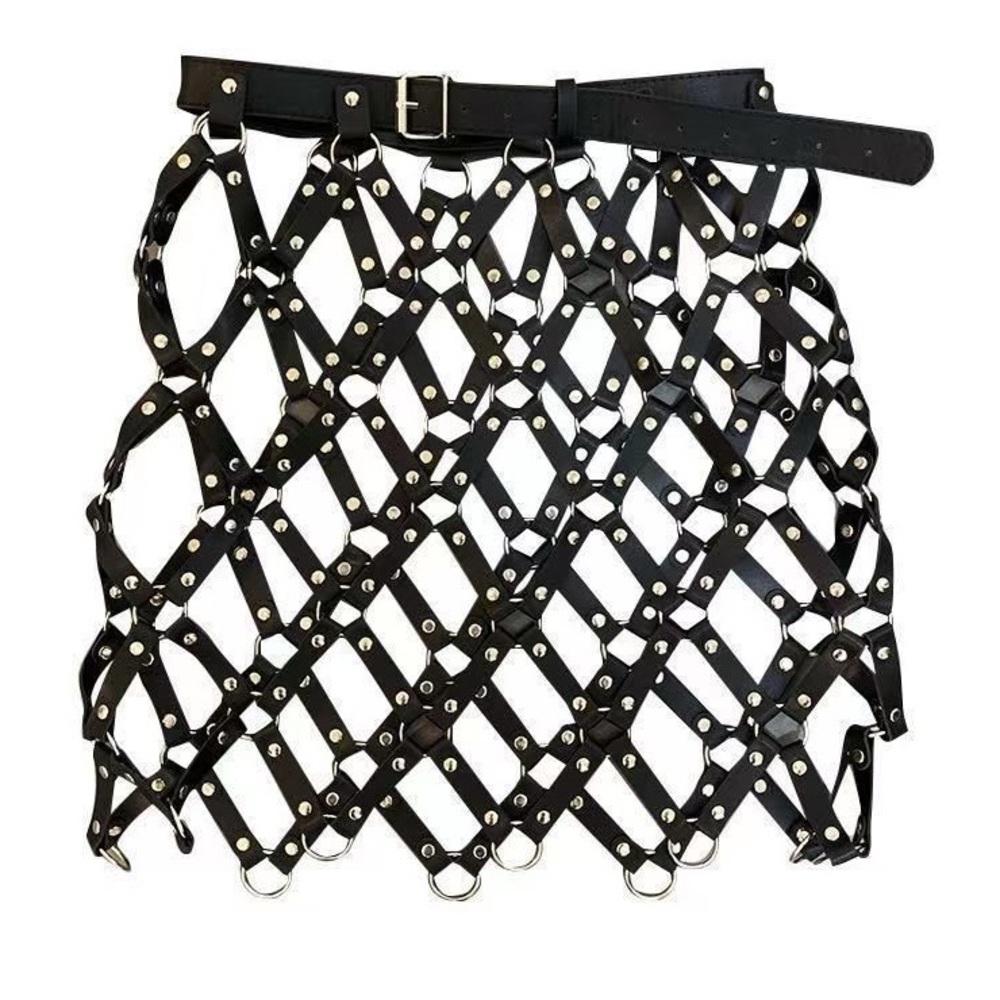 Black Harness Skirt - Festival Body Harness Burning Man